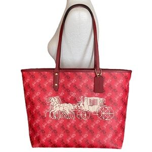 Coach Reversible City Tote Horse and Carriage Print